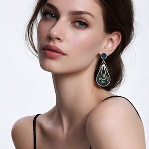 Abalone Tear Drop Screw Back Earrings